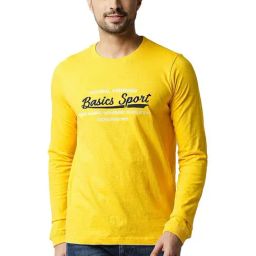 Basics Daffodil Cotton Muscle Fit Printed T-Shirt-image-80