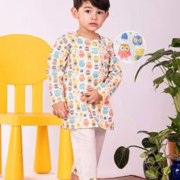 VASTRAMAY Boys Multicolor Printed Full Sleeves Kurta Sets-image-59