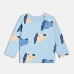 Miniklub Boys Blue Regular Fit Printed T-Shirt-image-92