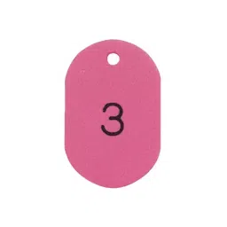 AS ONE Number Tag Large 41×60mm Numbered 80×115×175mm Styrene & PMMA Acrylic Pink, 8-6657-12 (50pcs)-38
