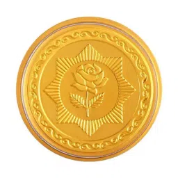 P.C. Chandra Jewellers Rose-Inscribed 24k (999) 0.3gm Yellow Gold Foil Coin-image-40