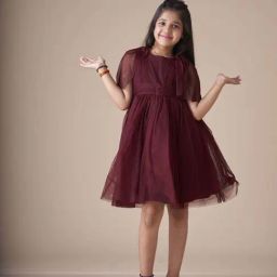 KidsDew Girls Maroon Solid Casual Dresses-image-56
