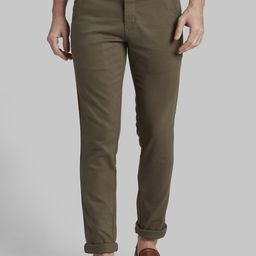Parx Men Green Tapered Fit Solid Regular Trousers-image-46