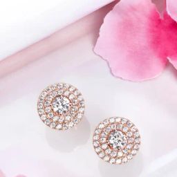 Zavya Radiant Solitaire Elegance Rose Gold-Plated 925 Sterling Silver Earrings-image-108
