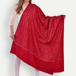 BAISA Women Floral Embroidered Pure Wool Shawl-picture-48