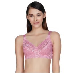 Amante Cotton Lace Support Non Padded Non Wired - Pink-picture-3