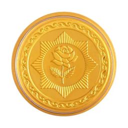 P.C. Chandra Jewellers Rose-Inscribed 24k (999) 0.5gm Yellow Gold Foil Coin-image-95