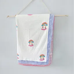 Cozy Comfort & Soft 6090 Inch Block Print Dohar in Malmal Cotton for Baby- Baby Unicorn Print-image-98