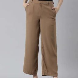 Go Colors! Brown Mid Rise Flared Pants-image-97