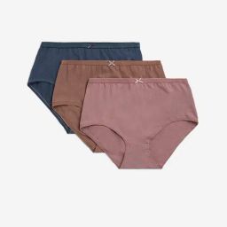 Wunderlove by Westside Brown High-Rise Cotton-Blend Briefs - Pack of 3-image-69