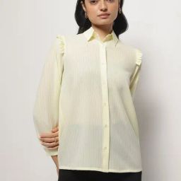 Strong & Brave Yellow Polyester Striped Casual Shirt-picture-20