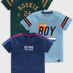 Codez Kids Multicolor Printed T-Shirt (Pack Of 3)-37