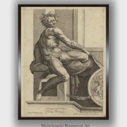 The Art House Black Figure from the Sistine Chapel Wooden Framed Painting Wall Art-image-38