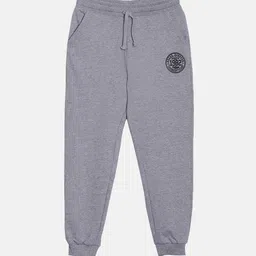 3PIN Boys Grey Melange Solid Cotton Joggers-image-88