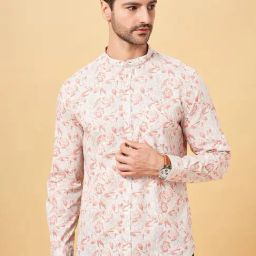Byford by Pantaloons Primrose Pink Cotton Slim Fit Printed Shirt-picture-30