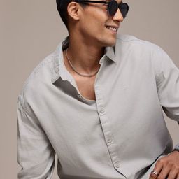 WROGN Self Design Textured Drop-Shoulder Sleeves Oversized Fit Shirt-picture-21