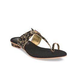 SALARIO Women Black Ethnic One Toe Flats-image-54
