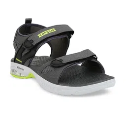 Campus Men Grey & Florescent Green Sports Sandals-6