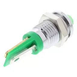 RS PRO Green Panel Mount Indicator 2V DC, Mounting Hole Size 8 mm, Termination Type Solder Tab, Model No 203830-16