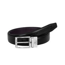 Walrus Men Black And Brown N Series Vegan Leather Textured Formal Belt-image-3