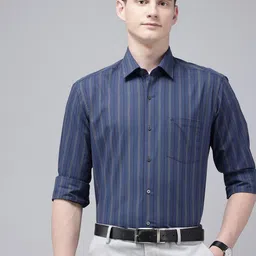 Arrow Manhattan Slim Fit Opaque Striped Pure Cotton Formal Shirt-picture-5