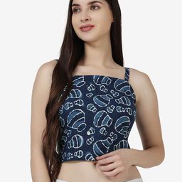 Popwings Ethnic Motifs Print Shoulder Straps Fitted Cotton Crop Top-picture-24