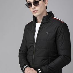 Arrow Men Black Solid Padded Jacket-image-40