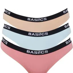 BASIICS by La Intimo Multicolor Cotton Bikini Panty( Pack Of 3 )-image-9