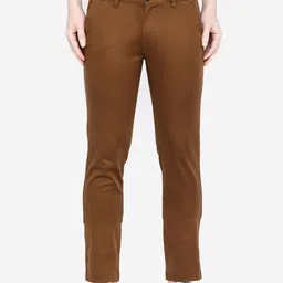 GIORDANO Men Khaki Smart Slim Fit Solid Regular Trousers-image-103