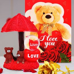 Archies Multicoloured Combo of Love Figurine, Rose & Greeting Card-image-36