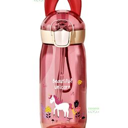 YAMAMA Cartoon Design Anti Leak Water Bottle With Sipper Pink - 550 ml-image-60