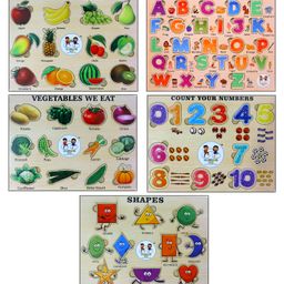 ENJUNIOR BOX - Wooden Puzzle Without Knobs Educational and Learning Toy for Kids (Set of 5 Puzzles)-12