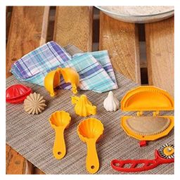 DS 14 Pcs Mould Combo Kachori Modak Mould - Yellow-image-6