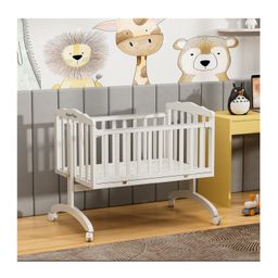 Bonfino Wooden Baby Cradle - White-25