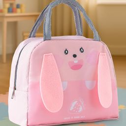 Lunch Box Bag With Dog Print & Ear Applique - Pink-image-91