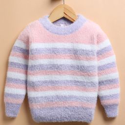 TOONYPORT Woollen Full Sleeves Striped Sweater - Pink-image-52