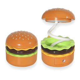 SCHOOLISH Creative Hamburger Table Lamp with Pencil Sharpener Burger Design 360° Flexible Neck Study Desk Lamp USB Rechargeable Small LED Night Light for Kids & Adults Room, Home, Office Decoration- PACK OF 1- COLOR MAY VARY-7