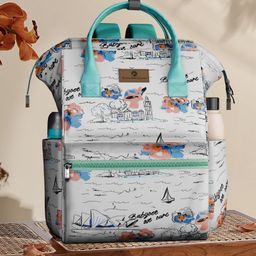 StarAndDaisy Baby Diaper Bag for Mother Travel/Diaper Bags for Mother for Travel with Laptop Pocket, Multi Compartments, Insulated Bottle Pockets, Waterproof, Ultra soft fabric - White-image-93