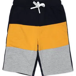 ALAN JONES Cotton Blend Knit Cut & Sew Shorts - Navy Blue-picture-5