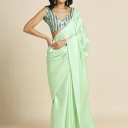 ASISA Solid Satin Saree-45