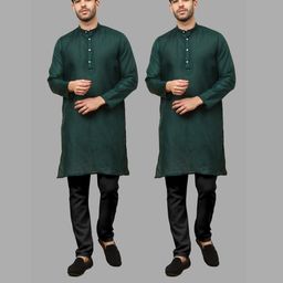 VS MALL Men Cotton Blend Kurta Sets-image-124