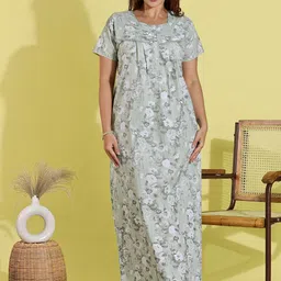 9shines Label Printed Maxi Nightdress-image-83