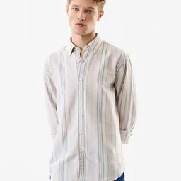 Snitch Men Slim Fit Multi Stripes Striped Casual Shirt-image-77