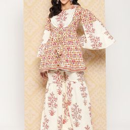 BAESD Pure Cotton Printed Kurta With Sharara Co-Ords-picture-16