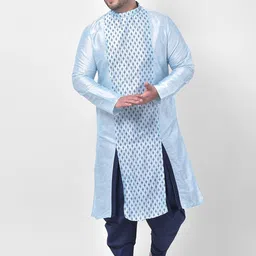 Deyann plus men blue ethnic motifs printed kurta-image-94