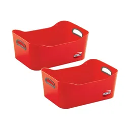 Nayasa Passion Red & Grey 2 Pieces Storage Baskets-30