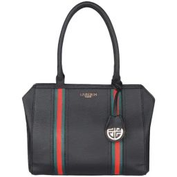 Carlton London Black Striped Medium Shoulder Handbag-image-59