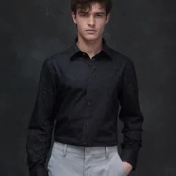 Rare Rabbit Black Regular Fit Jacquard Shirt-image-23