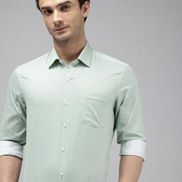 Arrow Manhattan Slim Fit Geometric Printed Pure Cotton Formal Shirt-image-30