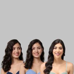AROUSY Navy & Green Cotton Demi Cup Bra - Pack Of 3-picture-24